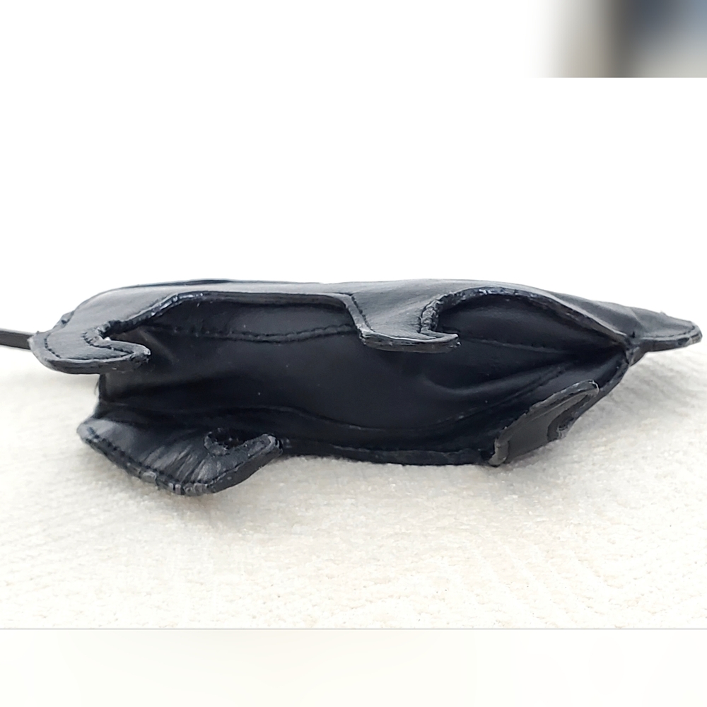 Wilson's Leather Black Leather Cat Figural Shaped Zip Pouch, 8.5", EUC - Picture 6 of 15